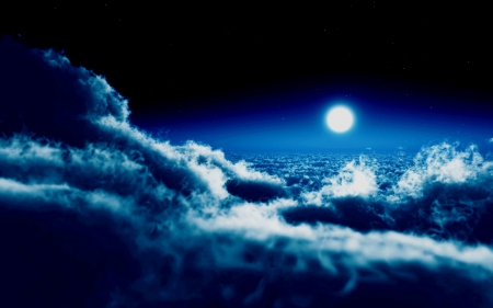 Blue moon - moon, sky, blue moon, blue