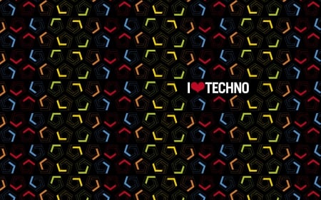 I Love Techno - hd, love, abstract, textures, techno