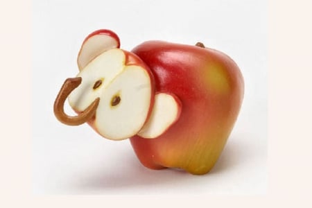 Elephant - elephant, decoration, apple, fruit