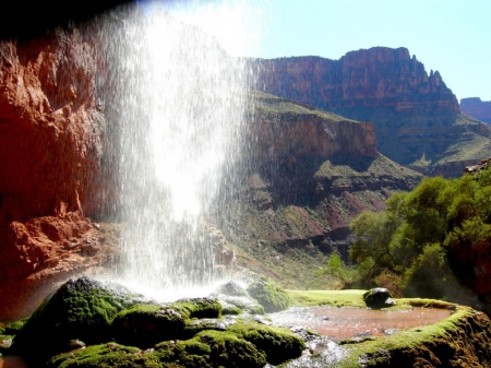 GRAND CANYON BEHIND RIBBON FALLS - ribbon, grand, falls, canyon