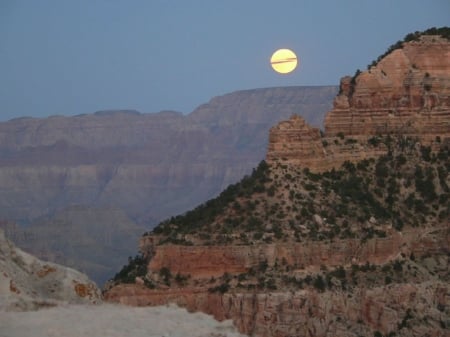 FULL MOON OVER GRAND CANYON - MOON, FUUL, CANYON, GRAND