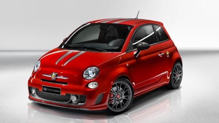 Abarth 695 Tributo Ferrari - red, abarth, vehicles, front view, tributo ferrari, cars