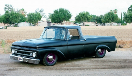 1962-F-100 - classic, ford, purple rims, truck