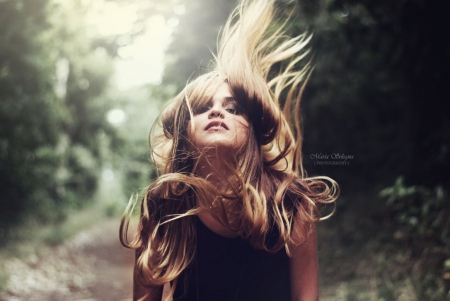 Burning Inside - lady, hair, model, soft