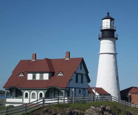 Portland Head Light - Portland Head Light, lighthouse, Maine, Cape Elizabeth