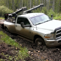 DODGE STUCK ON MUD