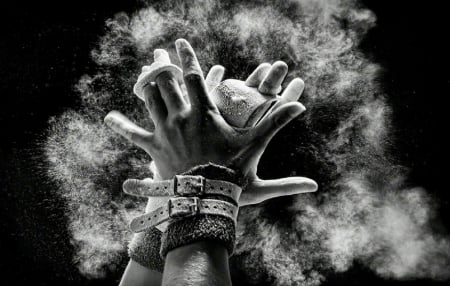 * - hands, black and white, photography, powder