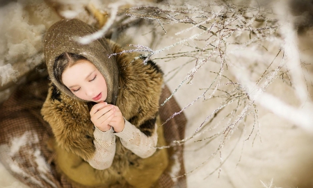 Girl - abstract, girl, winter, photography