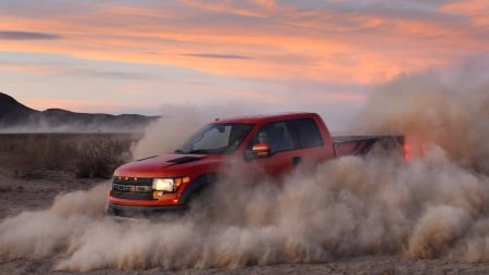 FORD F150 RED COLOUR ORANGE DESERT SVT RAPTOR PICK UP - wallapapers up, sema show, socal customs, sport truck