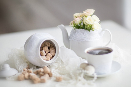 Still life - teapot, flowers, still life, soft