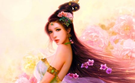 Pastel Beauty - woman, serene, girl, wallpaper, asian, fantasy, cg, art, beautiful, pastel, digital