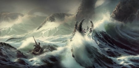 Midgard serpent - mythology, storm, sea, norse