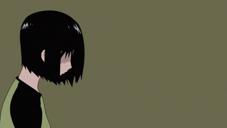 Nakahara Misaki - face, background, profile, green