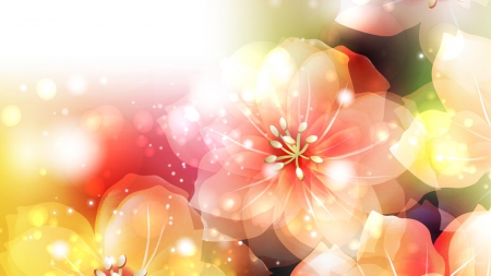 Soft Summer Evening - flowers, sparkle, summer, soft, shine, pastel