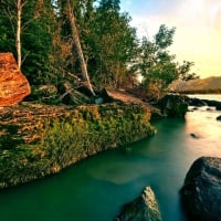 airplane breaking the silence of nature