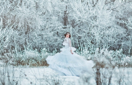 Beauty - winter, lady, beauty, snow