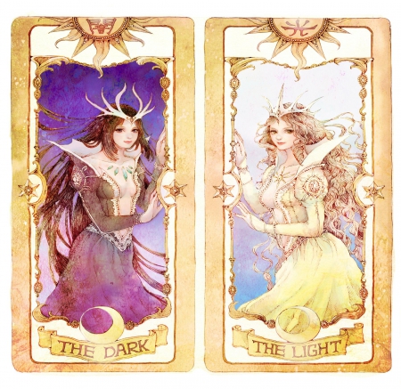 The Dark & The Light - girls, light, magic, long hair, spirit, card captor, sakura, dark, anime