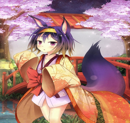 Izuna Hatsuse - neko, girl, anime, animal, kimono, japanese, cute, no game no life