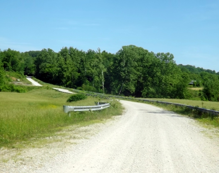 The Deserted Road - sky, blue, gravel, road, rocks