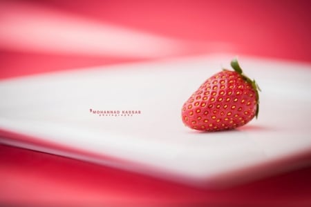 Strawberry - strawberry, pink, yummy, abstract