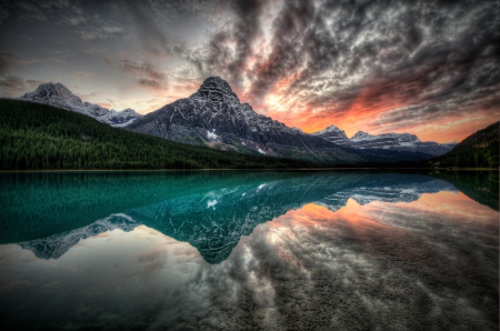 Reflections - lake, nature, mountain, sky