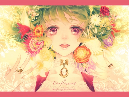 ~EverFlowering~ - Yuuka Kazami, flowers, anime, green hair