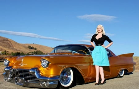 Cadillac Lady - classic, blonde, model, gm