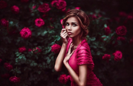 Pink Beauty - flowers, beauty, pink, model