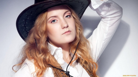 cowgirl - hat, cowgirl, model, shirt