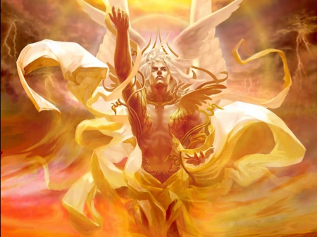 ANGEL OF GOLD - male, heavenly, abstract, gold