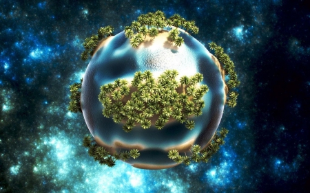 â™¥ - space, palm, planet, earth, blue, green