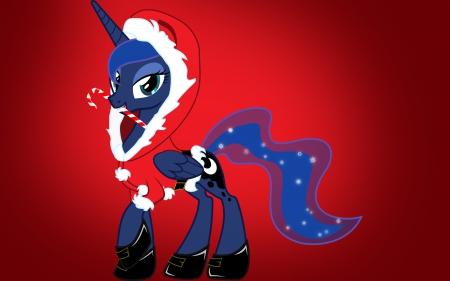 Christmas Luna - alicorn, friendship is magic, my little pony, princess luna, cartoon, luna, christmas