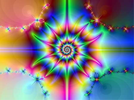 Flower Star - bright, fractal, star, fantasy