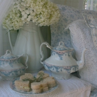 tea time in a bedroom