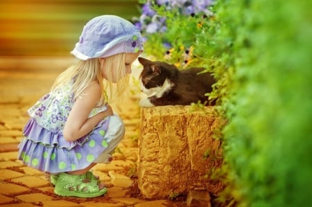 ♥ - abstract, girl, cute, cat