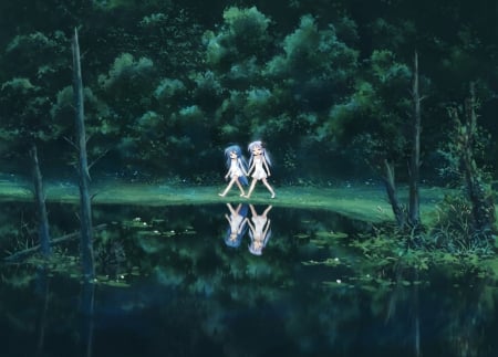 Forest - konata, green, friends, forest, lucky star anime