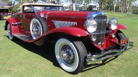 Duesenberg - car, red, Duesenberg, roadster, fvr