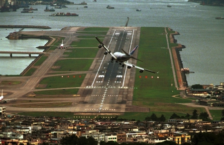 Landing - landing, plane, sea, runway