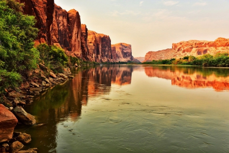 River through Canyonland - national park, reflection, canyons, water, usa