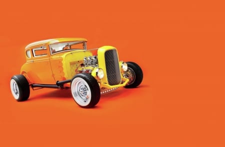 1931-Ford-Coupe - orange, classic, hotrod, whitewalls