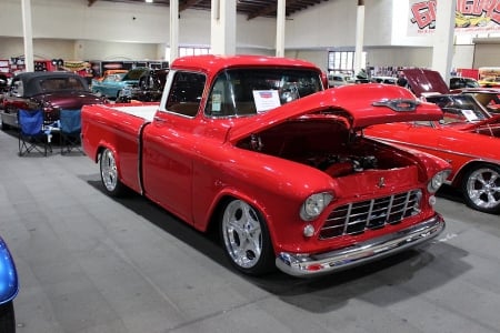 Classic Chevy Truck - Bowtie, Chrome, Red, GM