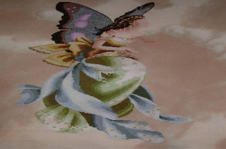 Butterfly Fairy - sky, art, clouds, butterfly wings, fairy, gown