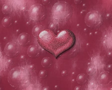 Bubble love - love, hearts