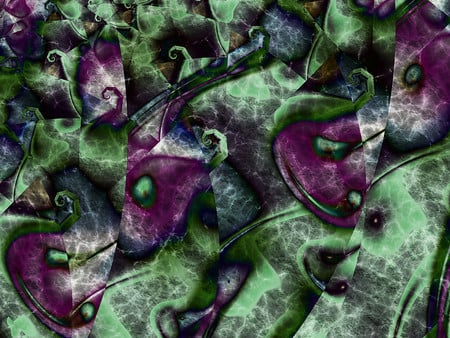 Gnarlpaper - gnarl, purple, green, fractal