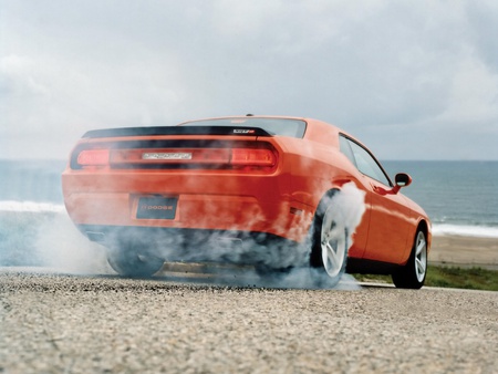 Dodge Challenger SRT - challenger, car, hot, muscle, dodge, smoking, smoke