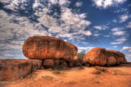 Alice Springs-Large Boulders - clouds, desert, australia, boulders