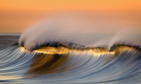 Golden Curl - curl, water, golden, ocean, wave