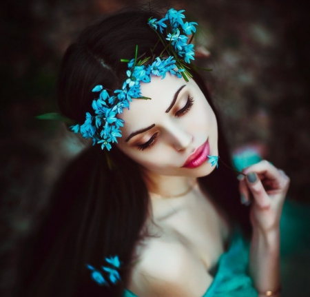 â™¥ - lady, soft, model, blue