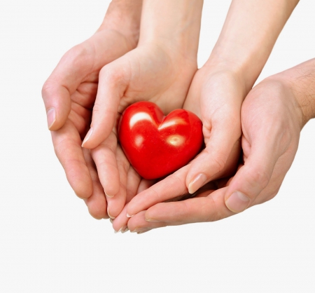 â™¥ - red, heart, love, abstract, hands