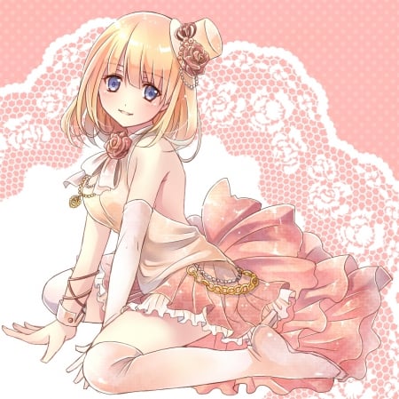 Lil' Missy - pretty, anime, kawaii, female, dress, blonde, excellent, blond hair, lolita, short hair, blond, plain, nice, loli, spendid, gown, anime girl, beautiful, hot, girl, simple, blonde hair, beauty, lovely, sweet, wonderful, cute, adorable, sexy